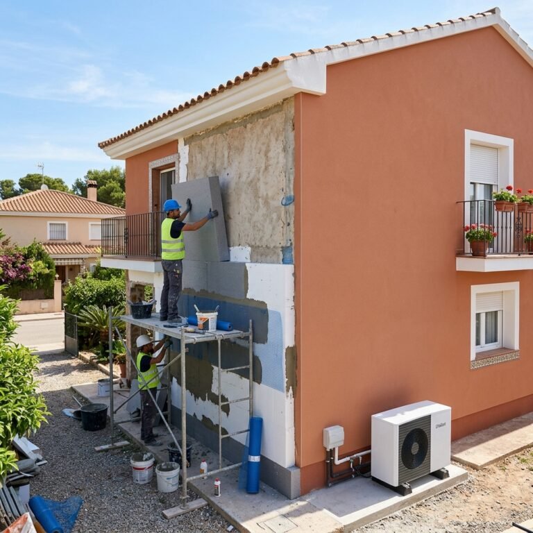 Reforma energética de vivienda en Alcalá de Henares con sistema SATE y aerotermia