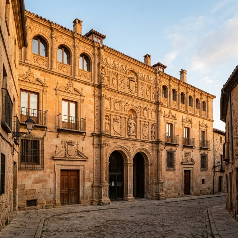 Fachada rehabilitada en el casco histórico de Alcalá de Henares