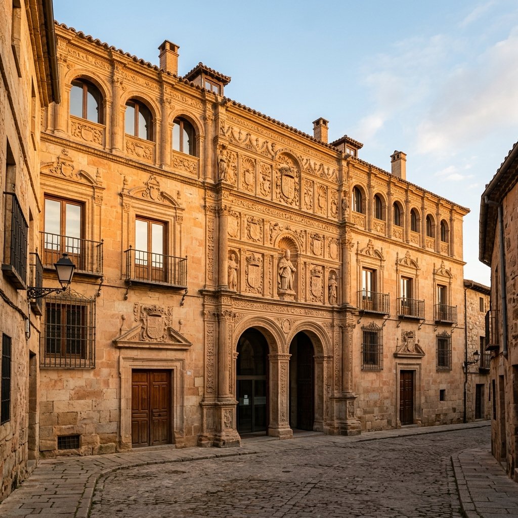 Fachada rehabilitada en el casco histórico de Alcalá de Henares